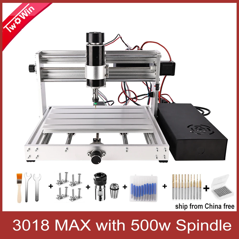 Upgrade CNC 3018 Max Metal Engraving Machine GRBL Control With 500w Spindle Motor Metal Laser Engraver Wood Craving Machine