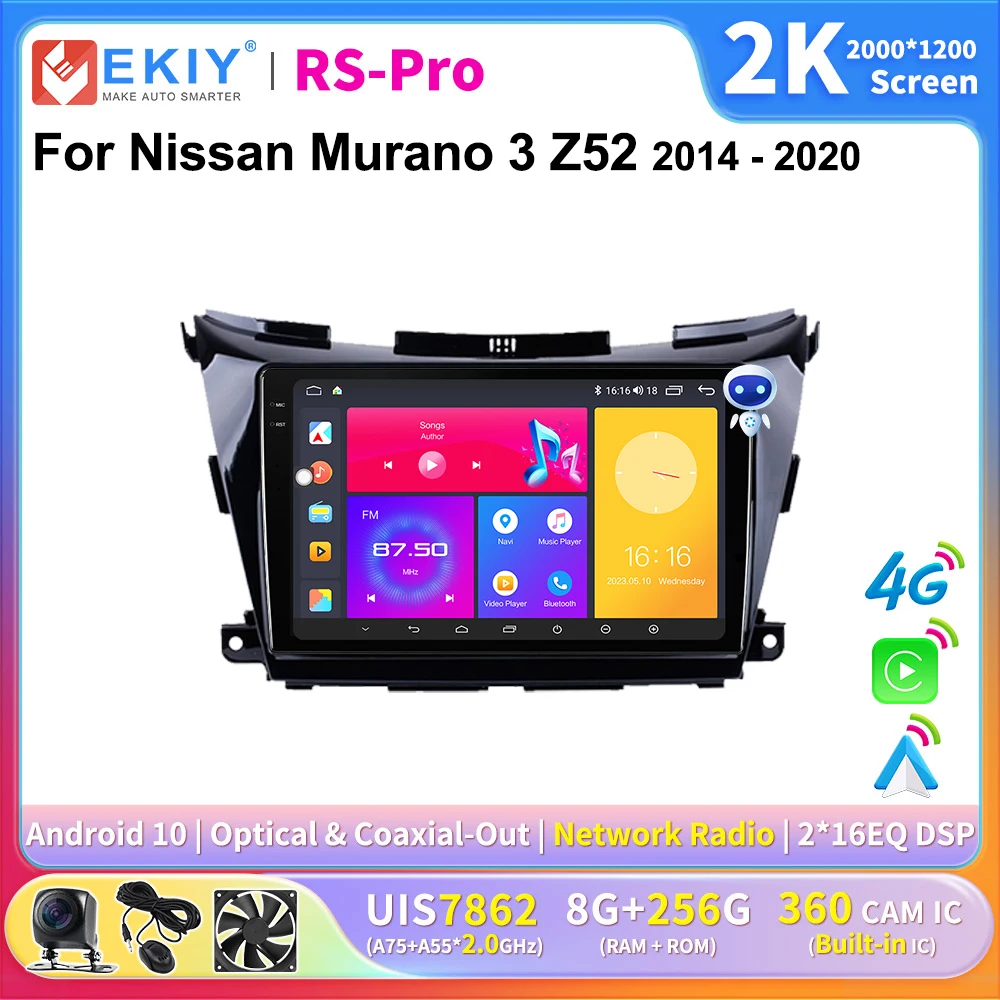 

EKIY 2K Screen CarPlay Radio For Nissan Murano 3 Z52 2014-2020 Android Auto 4G Car Multimedia GPS Player Autoradio Navi Stereo