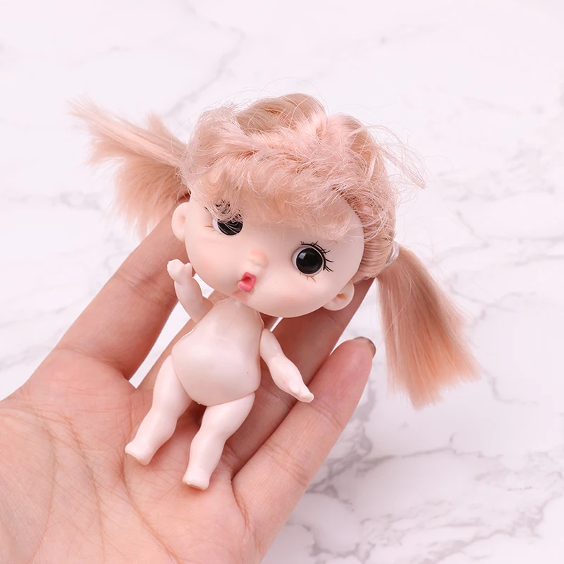 Mini muñeca de cola de caballo de 8,8 CM, 5 articulaciones extraíbles + globos oculares de 10MM, muñecas de cuerpo desnudo, Juguetes DIY, regalo
