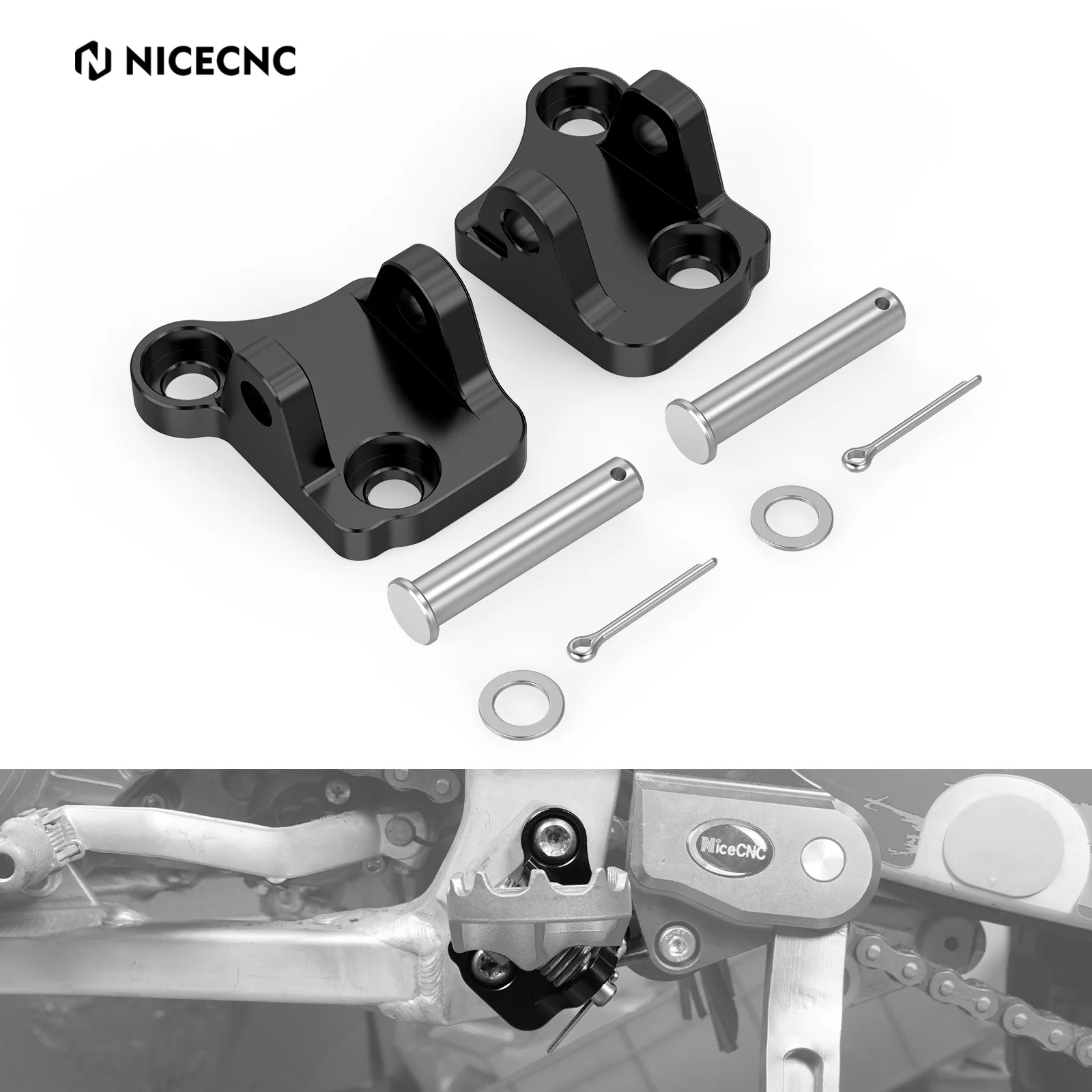 

NICECNC Motorcycle Foot Pegs Lowering Mount Bracket Kit For 2023 Yamaha YZ125 YZ250 YZ 125 250 2005-2023 YZ125X YZ250X 2017-2023