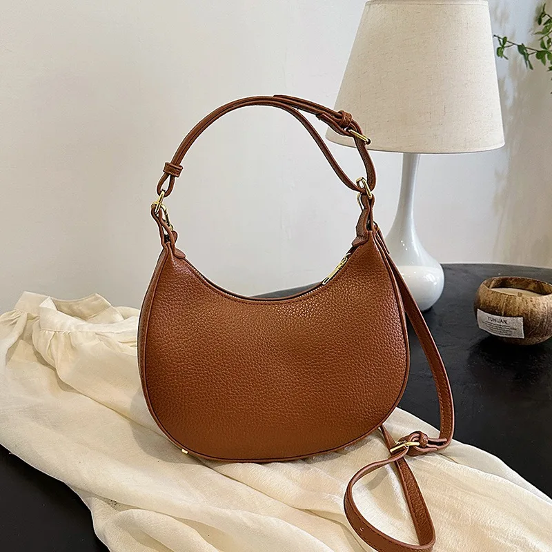 Petit sac élégant pour femmes, sac de selle Vintage Axilla sous les bras, sac à bandoulière pour usage quotidien, nouvelle collection automne hiver 2025