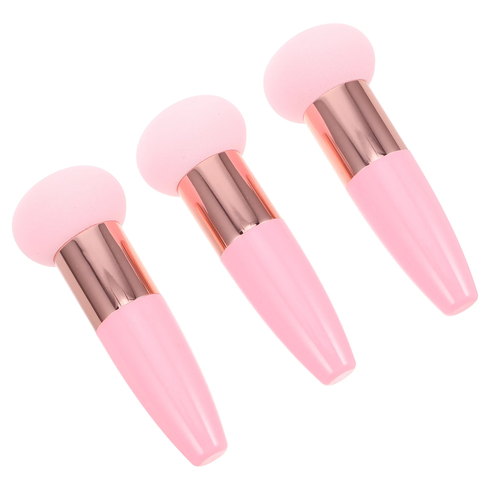 3 pçs cabeça de cogumelo maquiagem esponja de mistura de silicone macio para fundação pó blush aplicador conjunto ferramenta esponja facial