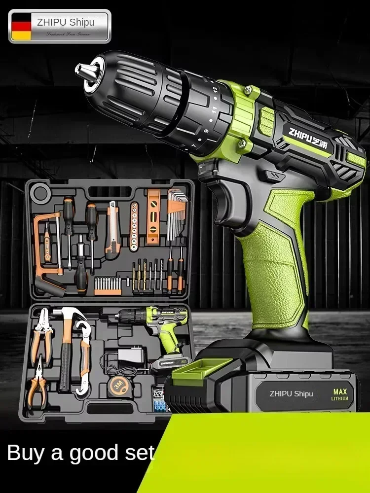 Cordless Power Drill Set, Lithium-Ion Battery, Handgun Design, with Screwdriver Bit & Charger