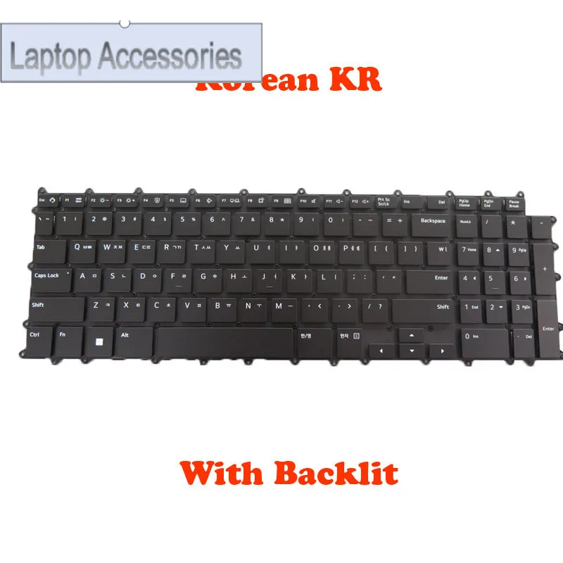 F Black Laptop With Backlit Keyboard For LG 17Z90Q 17Z90Q-G 17Z90Q-K 17Z90Q-R 17ZD90Q Korean KR No Frame New