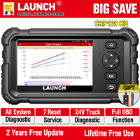 LAUNCH CRP129 HD OBD2 Scanner For 24V Heavy Duty Truck All Systems Auto Diagnostic Tools 7 Service Oil Speed Limit Injector DPF