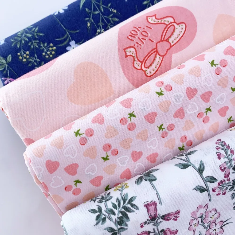 

160x100cm Soft And Smooth 100% Pure Cotton Heart-shaped Printed Fabric DIY Sewing Cotton Fabric Cotton Fabric Flower Print