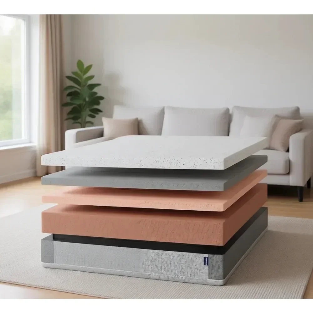 Full Size 6 Inch Graphite Cold Medium Hardness Mattress 75L X 54W Pressure Soothing Sports Isolation CertiPUR-US Certified Support Bed