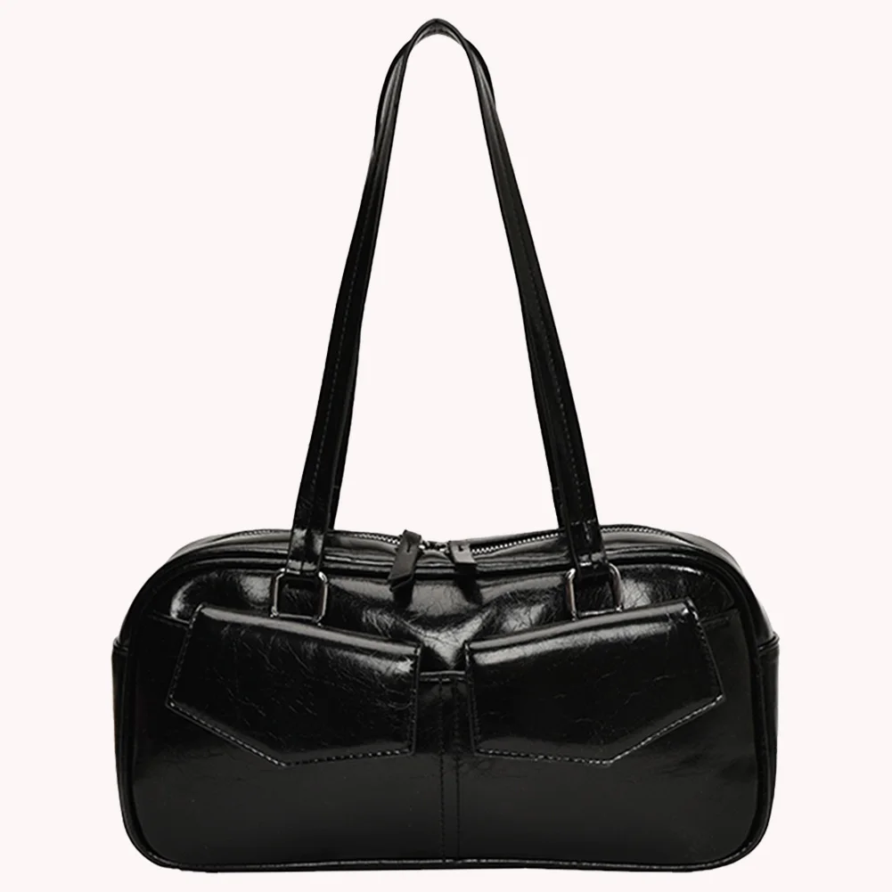 

Small Shoulder Bags for Women PU Leather Female Underarm Bag Multi Pockets Armpit Bag Solid Lady Handbags Purses