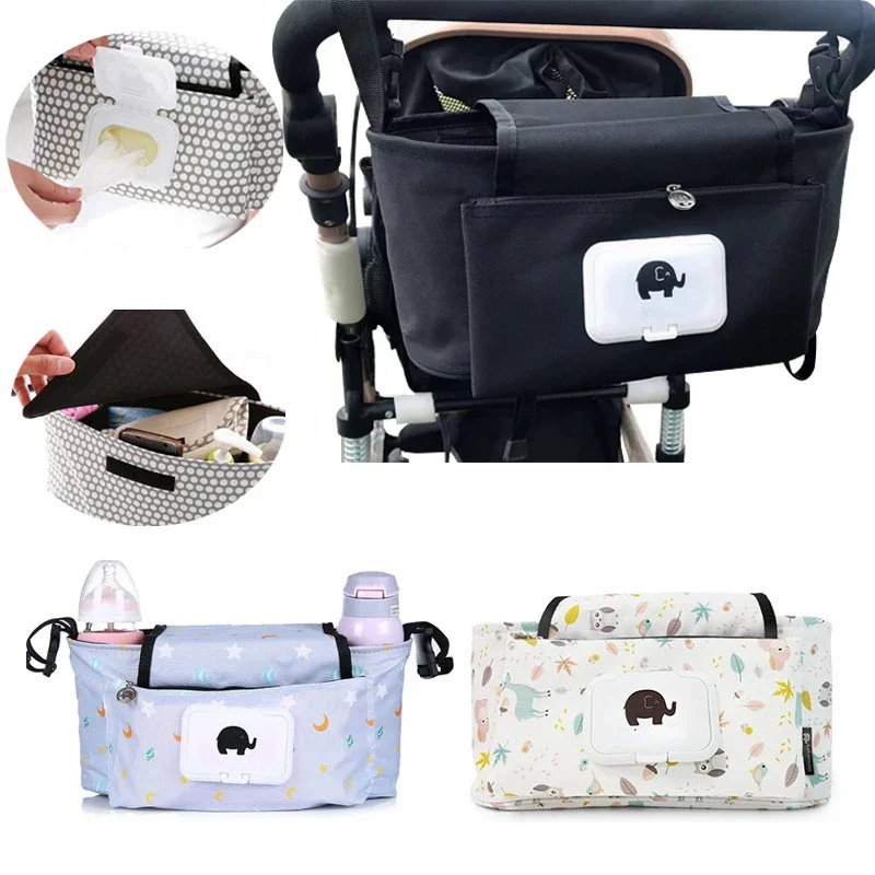 Bolsa organizadora para cochecito de bebé, bolsa de pañales para mamá, gancho para cochecito de bebé, impermeable, gran capacidad, accesorios para cochecito, pañales de viaje