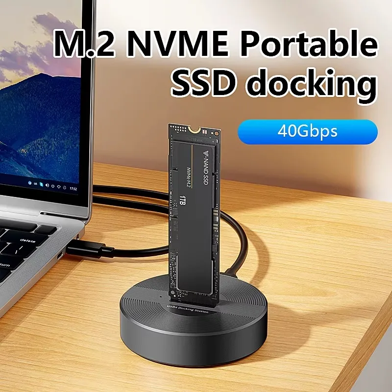 40Gbps High Speed Transmission Rate Tool-Free SSD Enclosure M.2 NVME PCIE USB 4 USB4 Type-C SSD Enclosure M2 Case Dock view 2