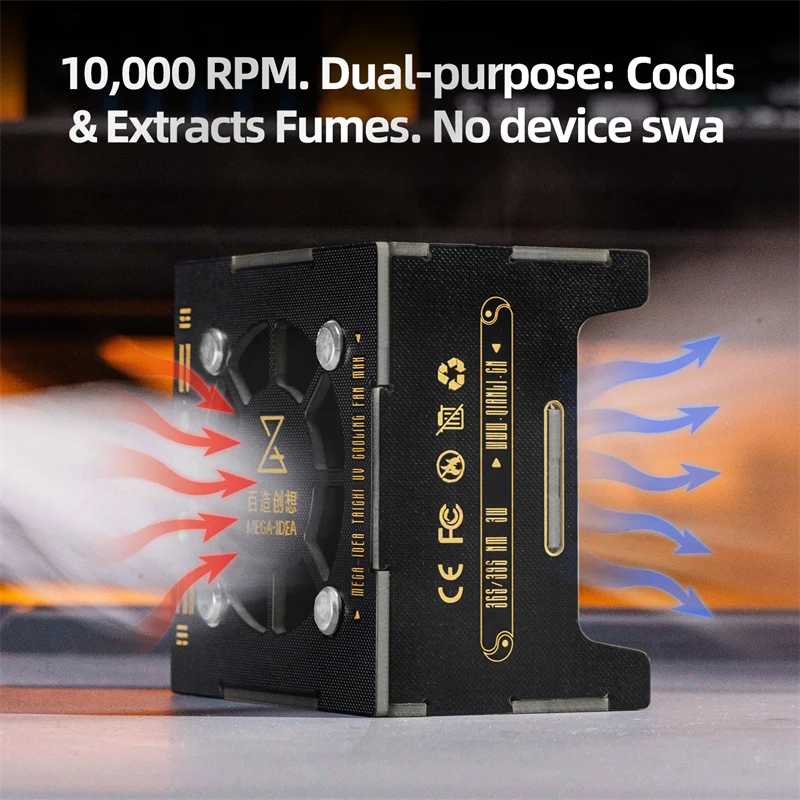 Qianli MEGA-IDEA Taichi Max Turbo Cooling & UV Curing Fan 2-in-1 High-Speed Cooling Tool for PCB BGA Chip Repair