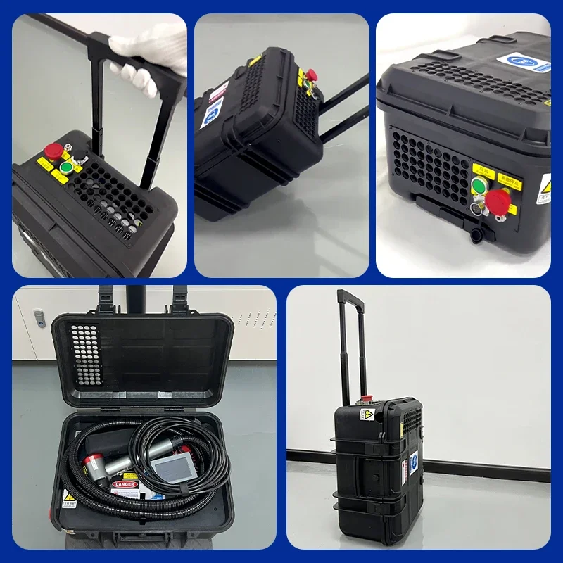 Handfaserlaser-Reinigungsmaschine für die Rostentfernung von Metall, Rost, Laser, Rost, Metallöl, 200 Watt, Kofferstil