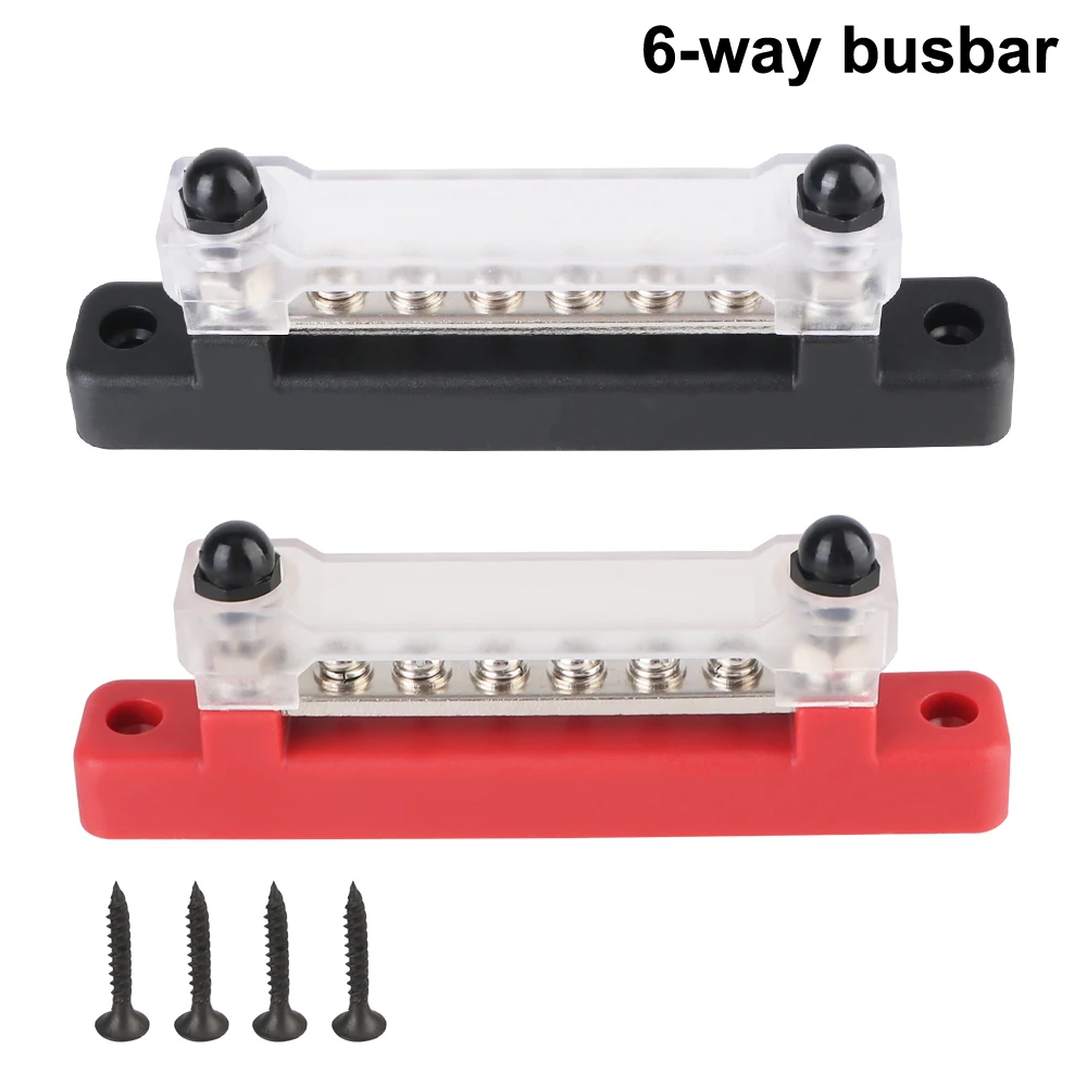 Electro Junction Power Distribution Block 6 Ways Universal For Boat Truck RV Caravan Car Circuit Busbar Plug Bus Bar 48V 150A DC