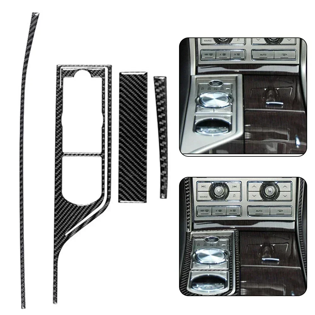 

4Pcs Hot Sale Carbon Fiber Interior Console Gear Shift Cover Trim For XF 2009-2011 Car Accessories Car Interior