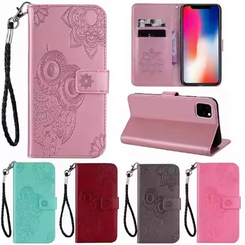 Owl Pattern Leather Anti-fall Flip Phone Case For SAMSUNG GALAXY A20E A20S A21 A21S A22(5G)A22E A23(5G) A24(4G)A25 A31 A32(4G)