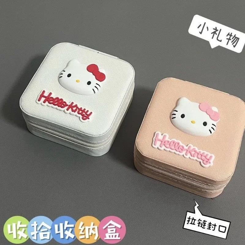 

Sweet Anime Kawaii Sanrio Ins Fashion Portable Jewelry Storage Box Cute Cartoon Mini Zipper Box Decoration Lovely Gifts Toys