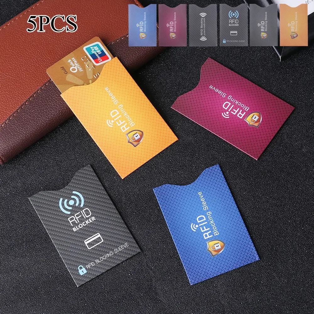 5PCS Fashion Anti-theft Protection Credit Cards Card Holder Blocking Sleeve RFID Blocker Protect Case Cover