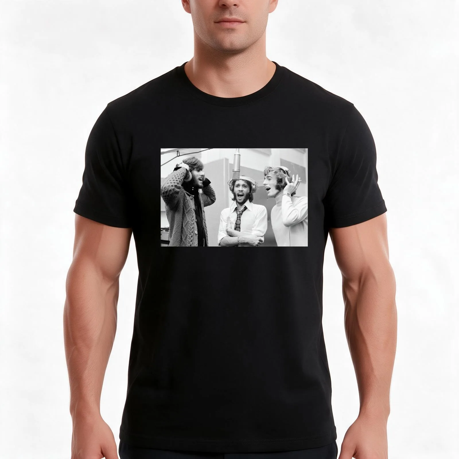 1970's Classic Bees Gees Wiston Casco T-Shirt, Summer Casual Cotton Tee, Oversized Streetwear Tops, Vintage Graphic Print