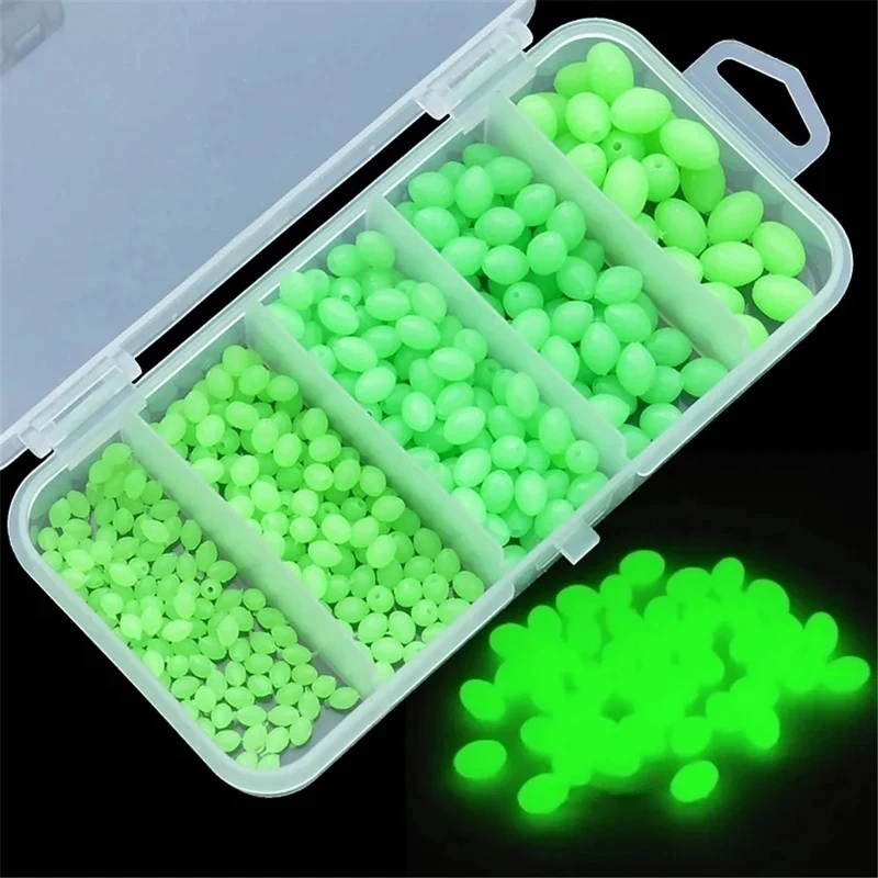 375Pcs/Set Night Luminous Fishing Beads Soft Worms Glow Sea Fishing Lure Bait Floating Float Fishing Tackles Accessories