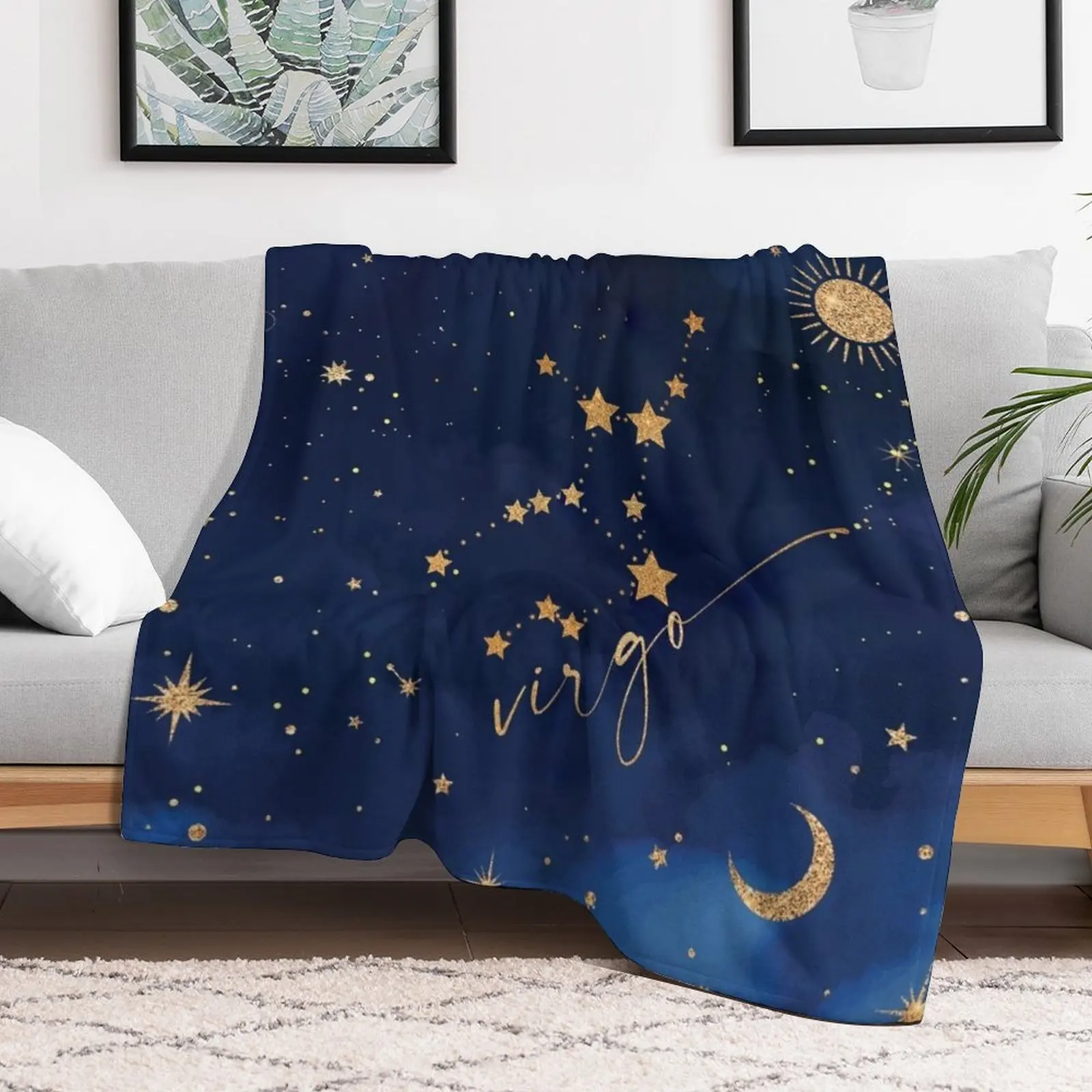 Virgo Zodiac Constellation Throw Blanket Nap Shaggy Summer Beddings Thermal Blankets