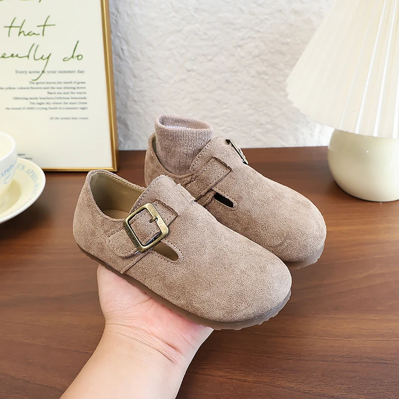 

Детская кожаная обувь для девочек, весна 2026, модная корейская обувь, мягкие нескользящие шикарные универсальные дышащие туфли на плоской подошве, Zapatillas