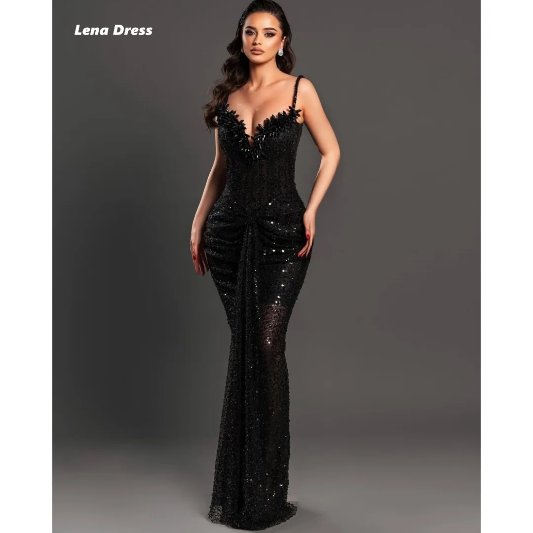 

Lena Black Prom Luxury Dress Rhinestones Bespoke Occasion Dresses for Special Occasions Customized Woman Party Dresses Fish Tail