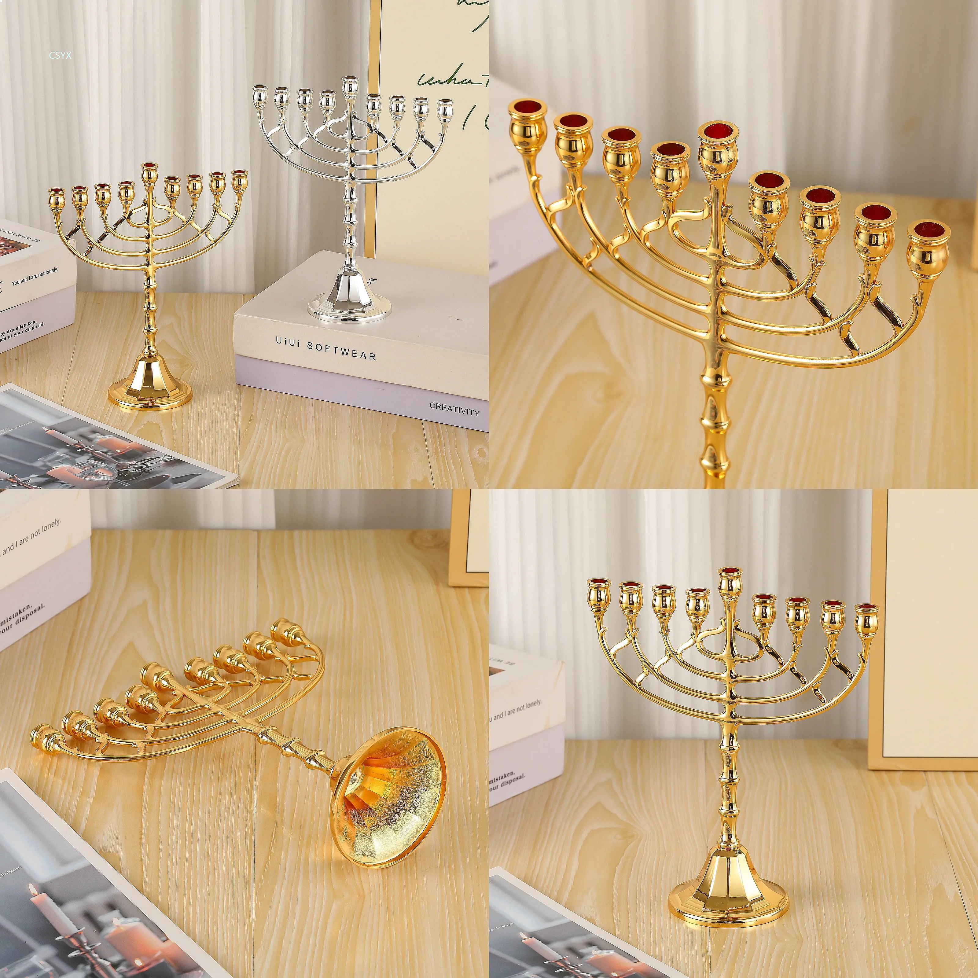 European Alloy Candelabra Romantic Romantic Dinner Nine-Arm Candle Holder Party Hotel Decor