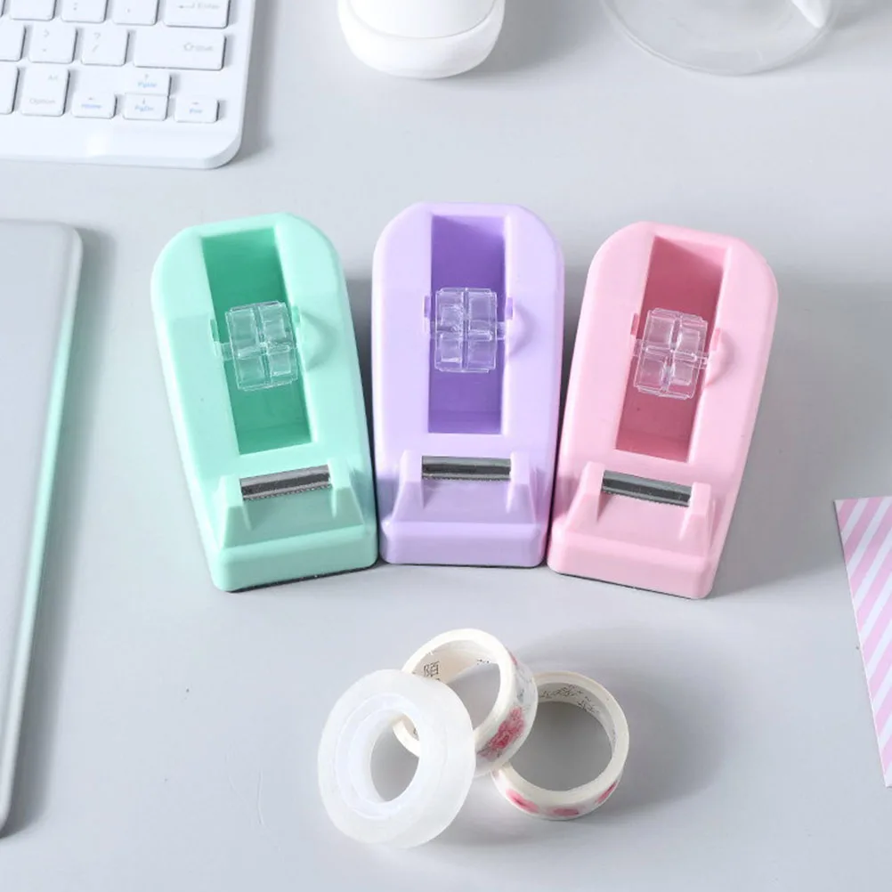 3Pcs Colorful Tape Dispenser Compact Design Smooth Cutting Performance Ideal for Home Office Desk Use Small Tape Holder