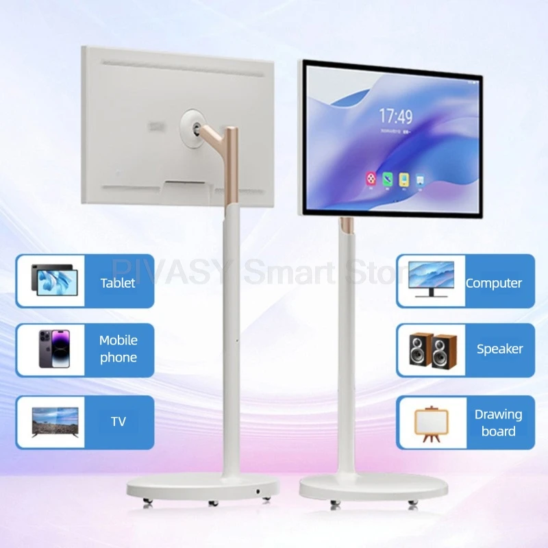 HD Smart TV al aire libre en vivo 23,8/27/32 pulgadas sistema Android pantalla táctil interactiva con soporte Mmoveable para gimnasio juegos sala en vivo