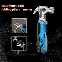 Outdoor Stainless Steel Folding Fitter Nail Hammer Multifunctional Sheep Horn Hammer Home Repair One-piece Combination Tools