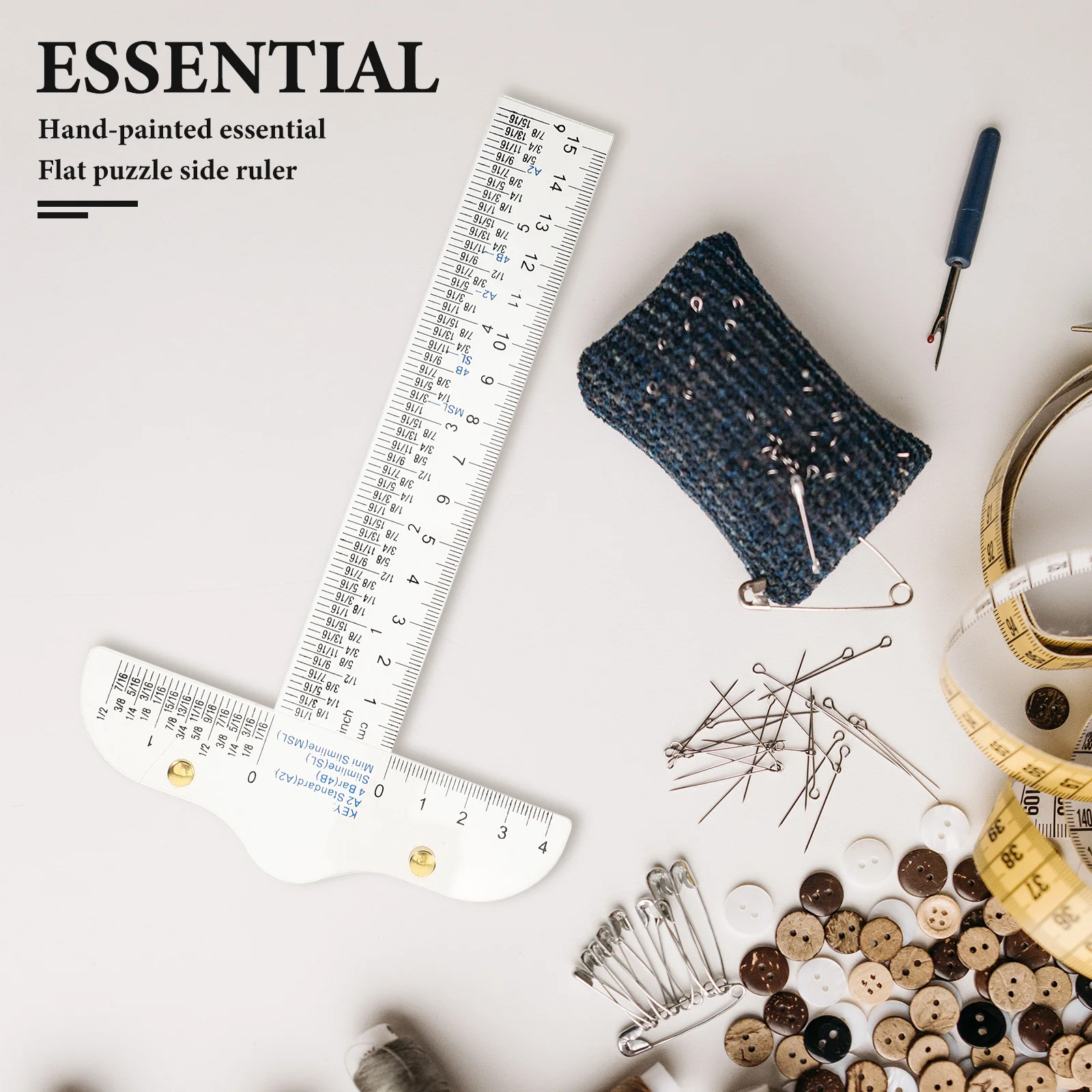 

T Shaped Ruler Clear Acrylic Drafting Tool Seam Allowance Edge Guide Woodworking Scriber Measuring Parallel Lightweight Outdoor