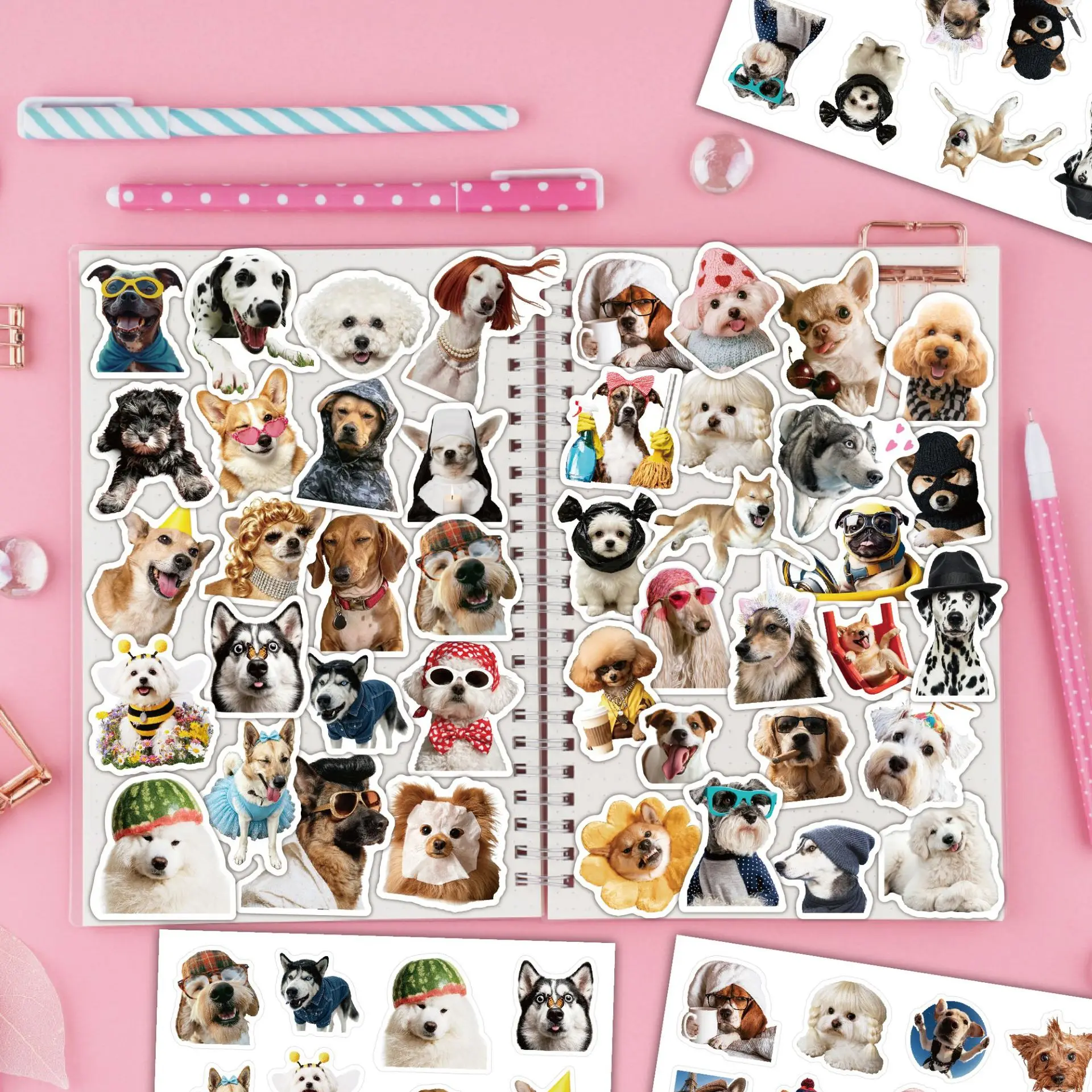 112 Pcs Animal Stickers Pack Cute Dog Expressions Waterproof DIY Fun Stickers for Crafts