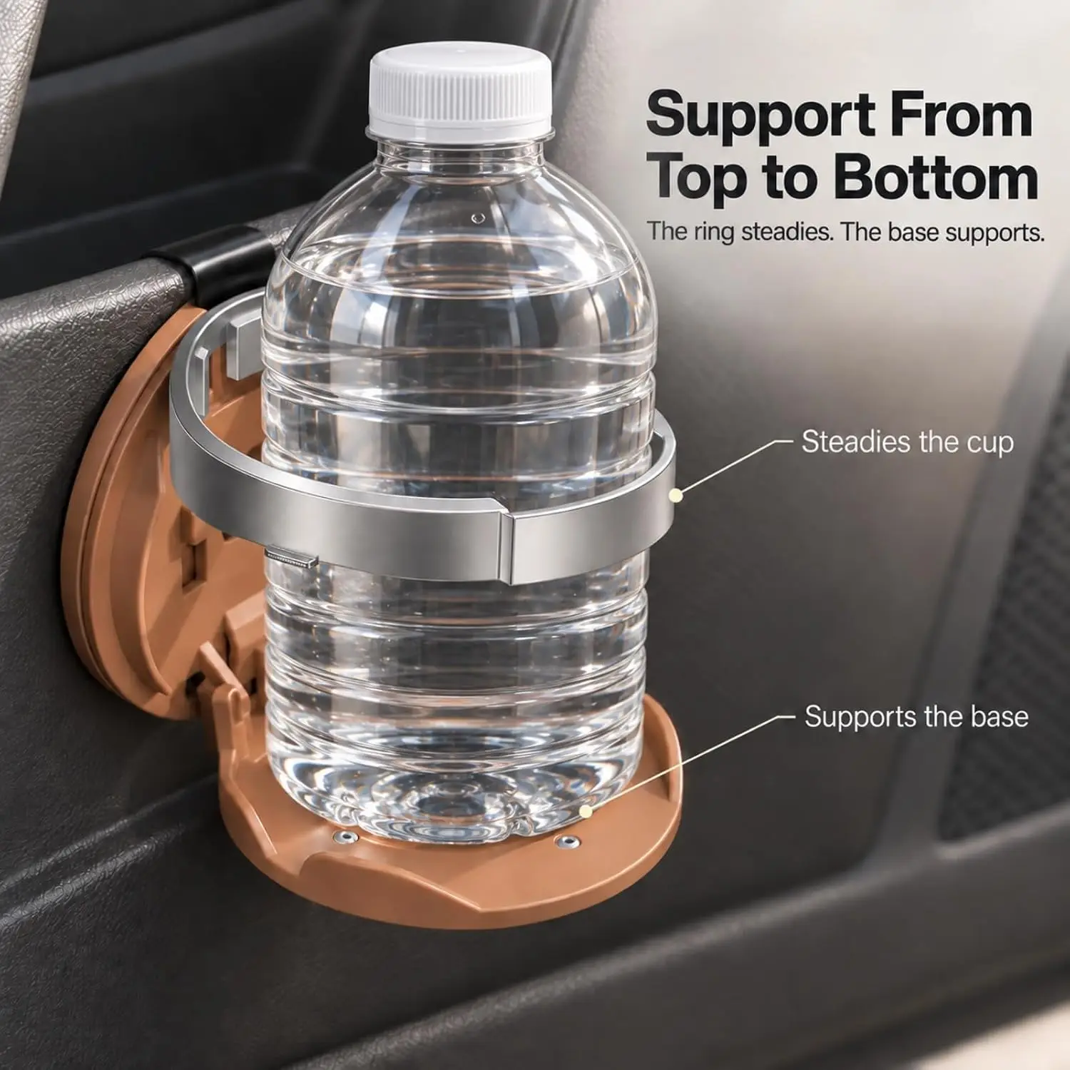 Faltbarer Getränkehalter für Autotüren, Clip-On-Getränke- und Handyhalter für Autos, Aufbewahrungsregal für Kaffee- und Wasserbecher, Flaschenorganizer – Detail 3