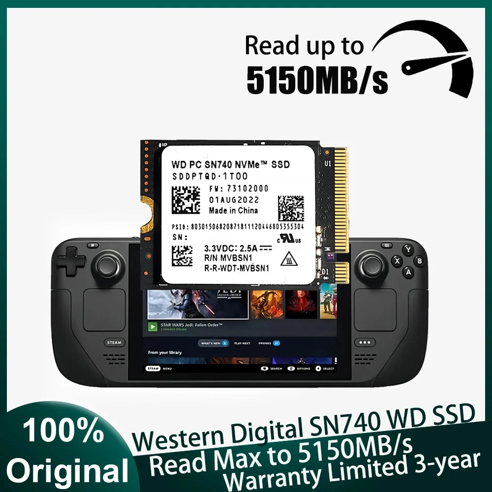 NEW Western Digital WD SN740 2TB Internal SSD M.2 2230 NVMe PCIe 4.0x4 Sequential Read 5150Mb/s for Tablet PC Desktop Rog Ally