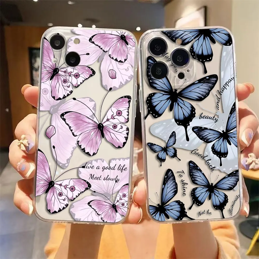 

Beautiful Butterfly Flower Cover Phone Case For Xiaomi Redmi K40 13C 13 12 12C 10 10C 10X 10A 9 9C 9T 9A 8 7 A1 A2 A3 Case Funda