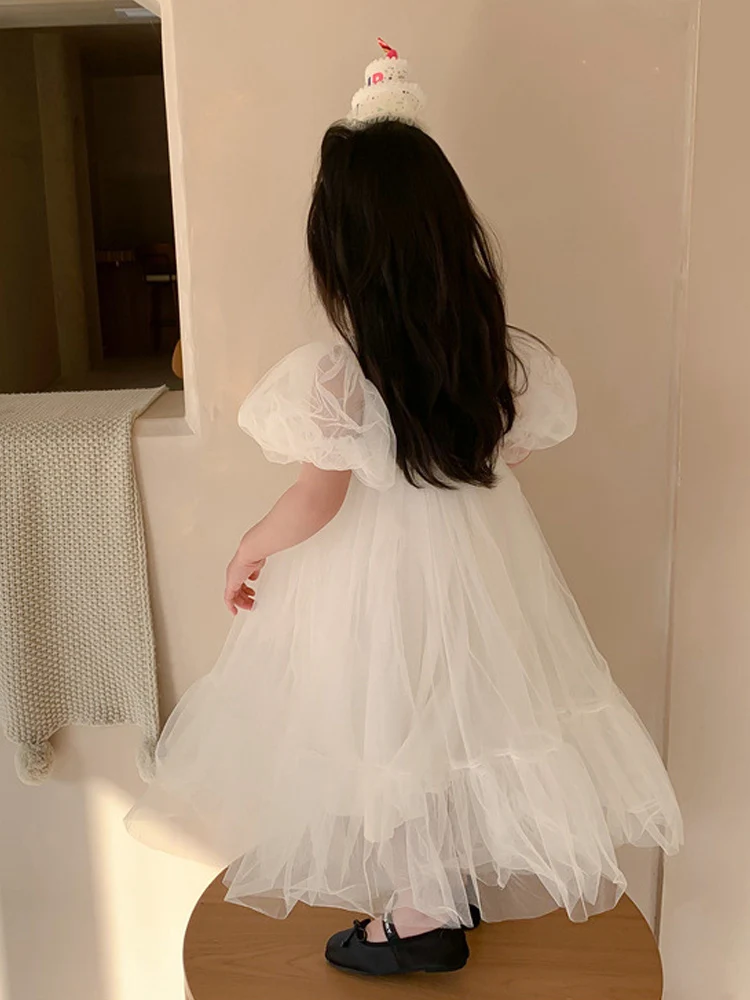 

Кружевная юбка Princ Sle Dr, белая сказочная юбка для девочек, одежда Baby ow off, корейская версия, лето 2023, шелковый материал