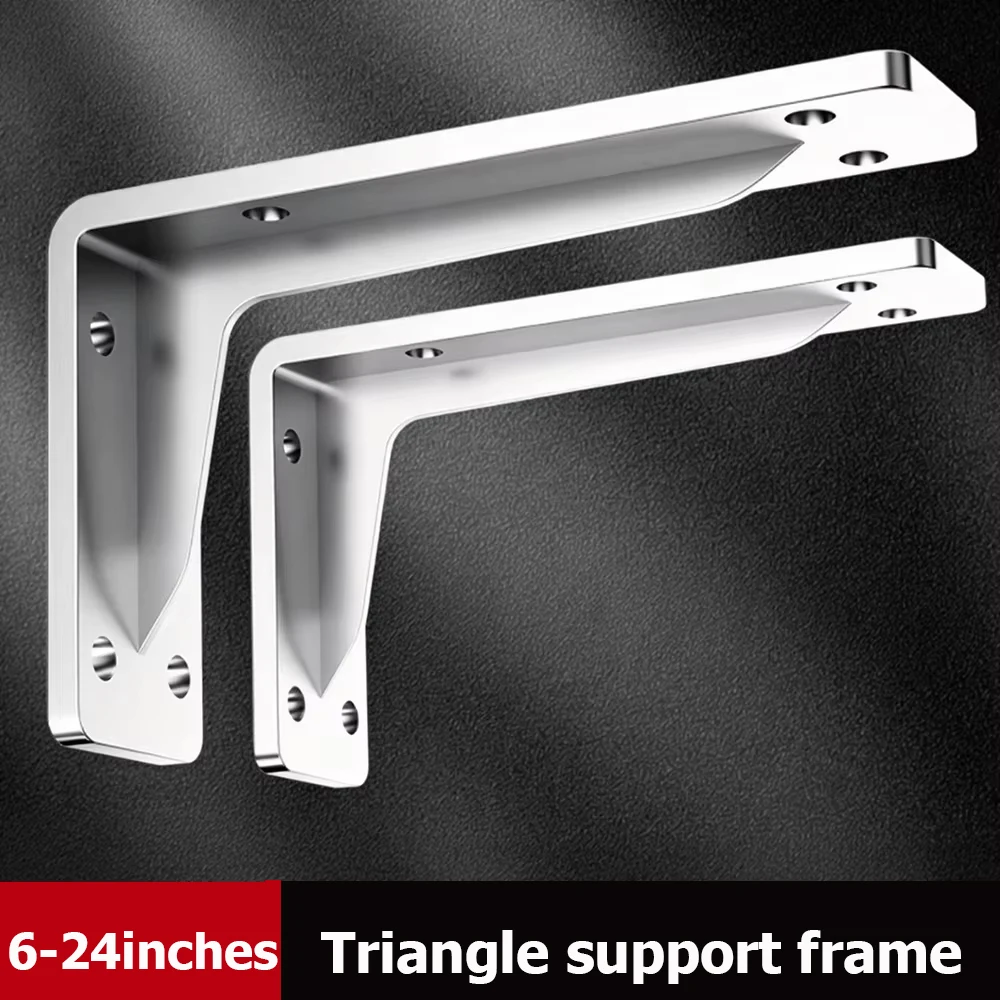 1Pcs Triangular Support Frame  Stainless Steel Load-Bearing 6-24 inches  Fixed Wall Hanging Suspended TV Cabinet  S And R Mode