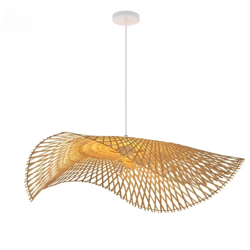 Dia35/45/55/65/75/85cm Rattan Wicker Lampshade Chandeliers 1/2pcs Hand Woven Bamboo Pendant Lights Dining Rroom Bamboo Art Lamp