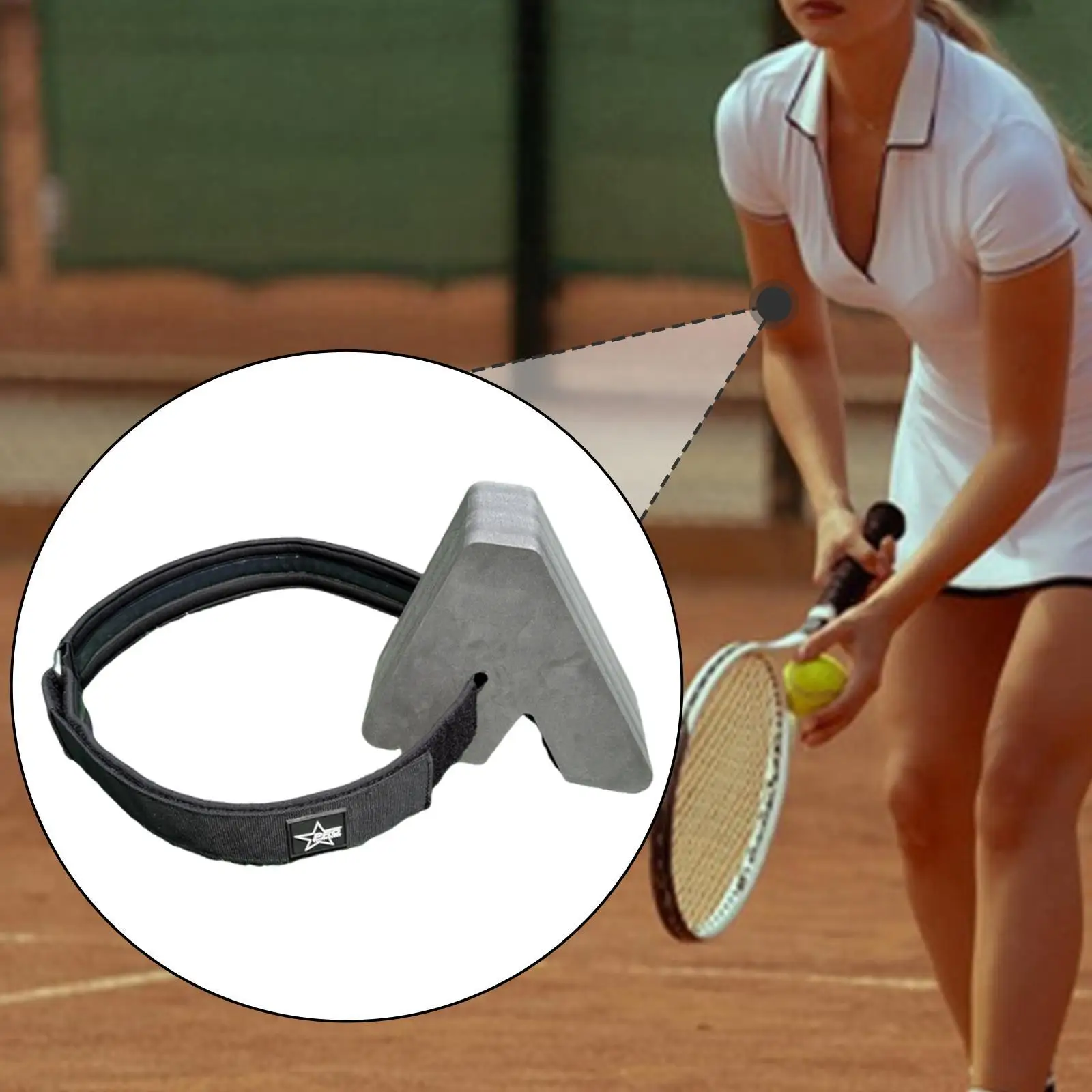 

Треугольный стабилизатор локтя для тенниса. Легко носить тренировочное устройство.