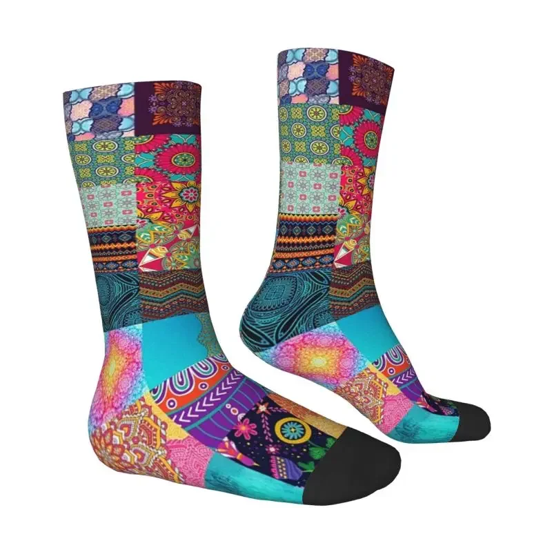 Fashion Mens African Patchwork Ethnic Print Crazy Dress Socks Unisex Hip Hop Africa Ankara Patterns Fashion Crew Socks