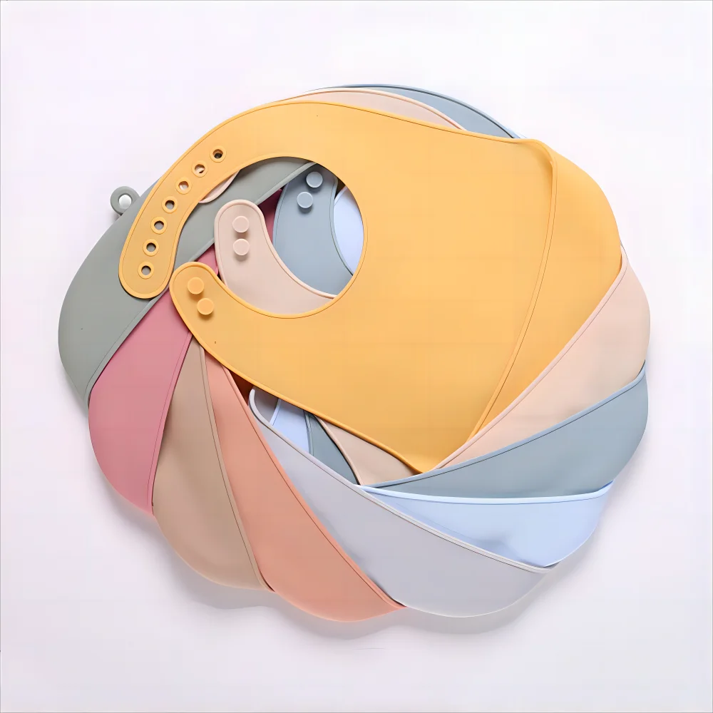 

1/2pcs Food Grade Silicone Baby Eating Bibs Easy to Clean Baby Bibs Drool Towels Waterproof Children Silicone Drool Bibs