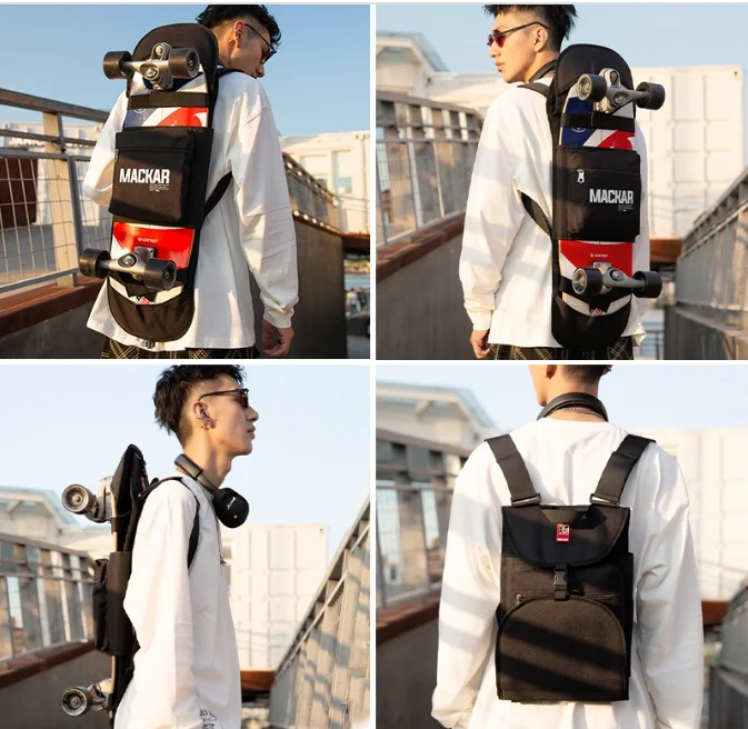 Mackar skateboard bag four wheel electric skateboard double shoulder skateboard bag electric small fish board light