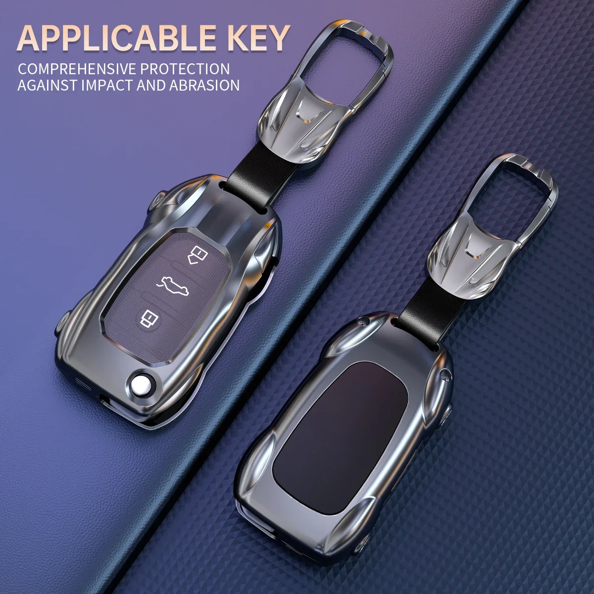 Zinc Alloy Sports Car Shape Flip Key Cover For Audi A1 A3 Q3 Q2 TT R8 Type D Folding Remote Car Key Case