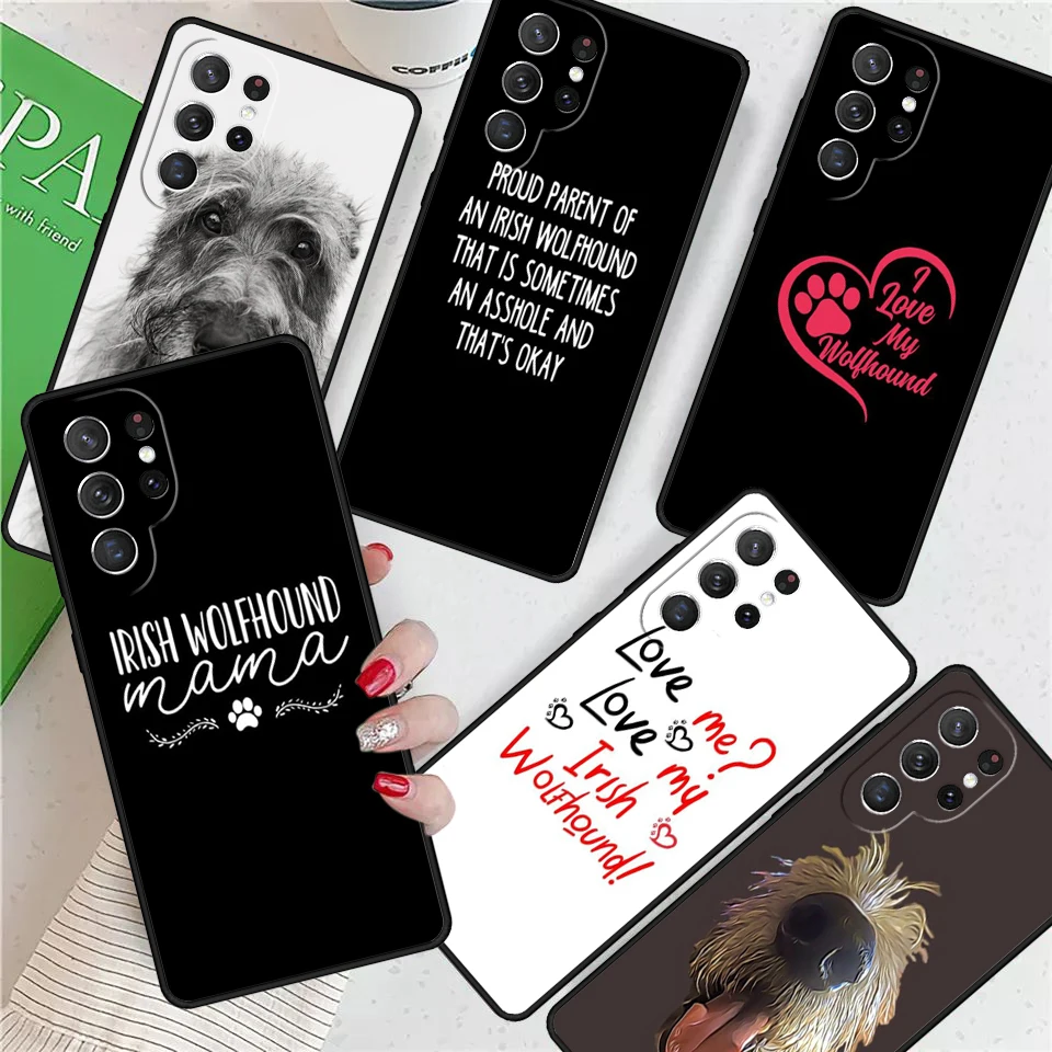 Irish Wolfhound Dog For Samsung Galaxy S24 Ultra S21 S22 S8 S9 S10E Note 10 20 Plus FE S23 Phone case Cover Coque