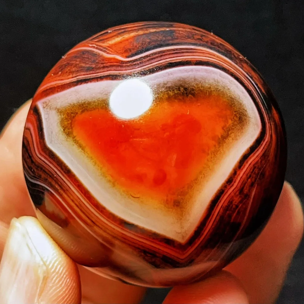 River Stone Banded Agate Worry Stone, Crystal Clear, Tumbled Polished, Pendant Making, Natural Stone, Table Display