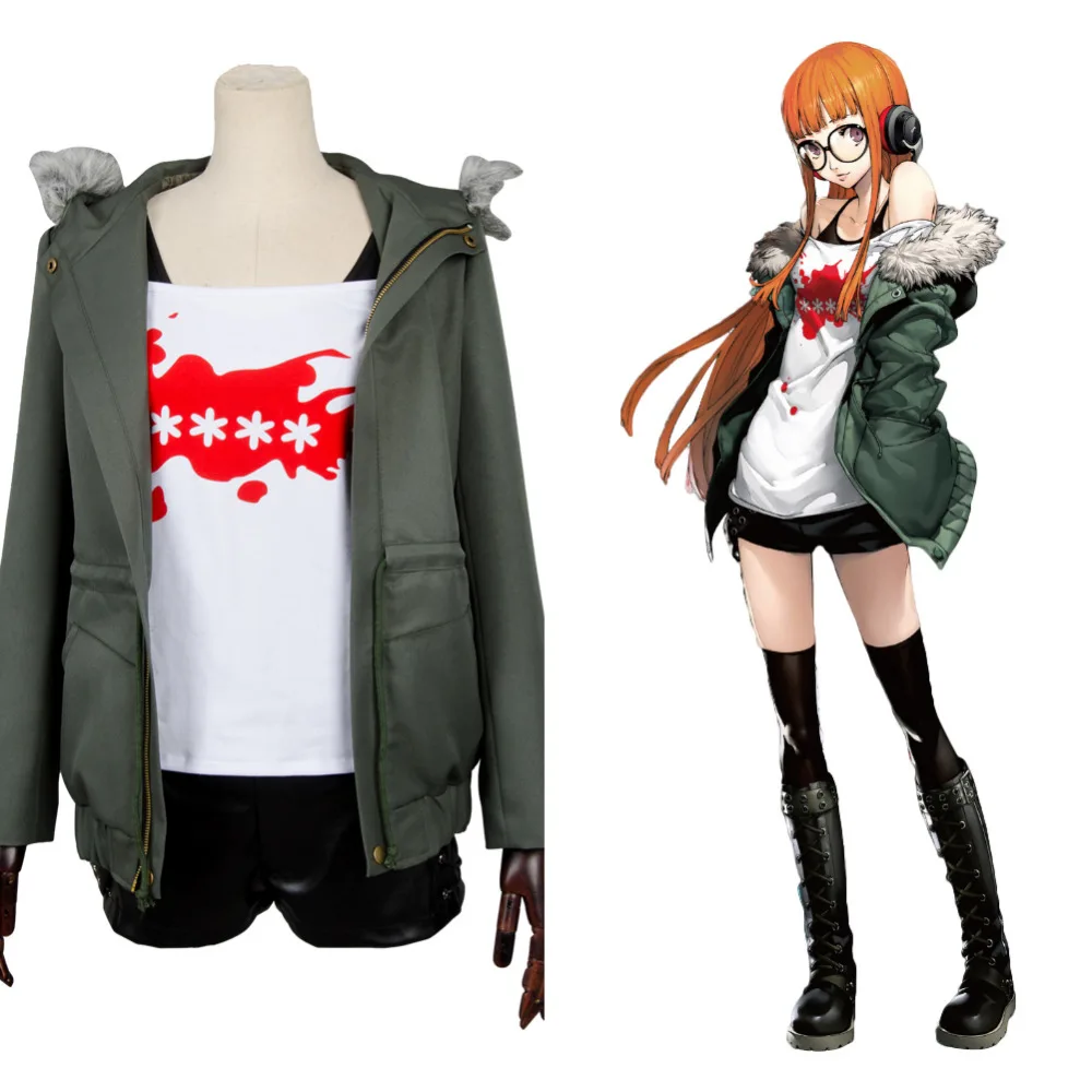 

Persona 5 Futaba Sakura Cosplay Costume Shirt Coat Jacket Full Suit Halloween Carnival Costumes