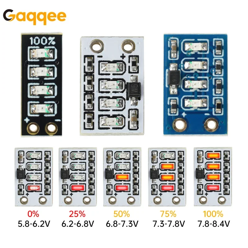

Новый мини-модуль индикатора заряда батареи LED, тестер для литиевых аккумуляторов 1S/2S/3S, высокоточный тестер напряжения батареи с 4 светодиодами