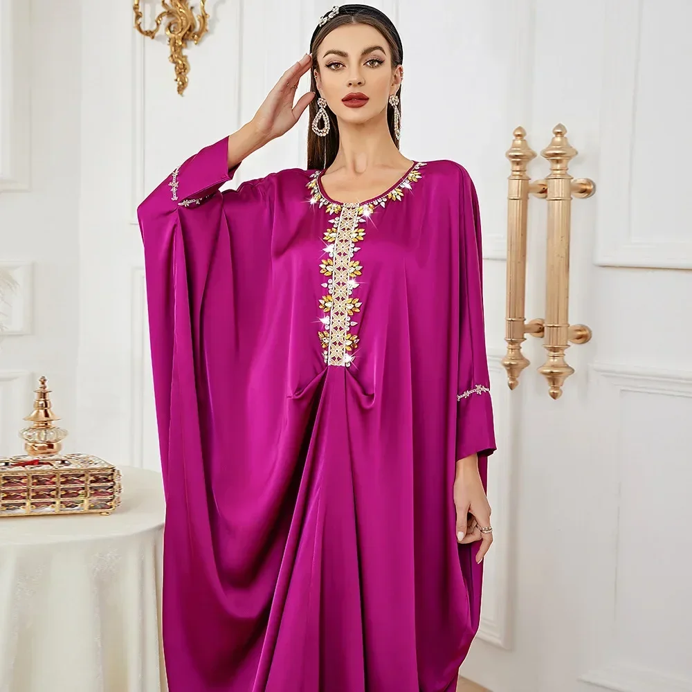 Eid Mubarak Abaya Dubai Turkey Islam Arabic Muslim Long Maxi Dress Kaftan Robe Evening Moroccan Dresses Abayas for Women Caftan