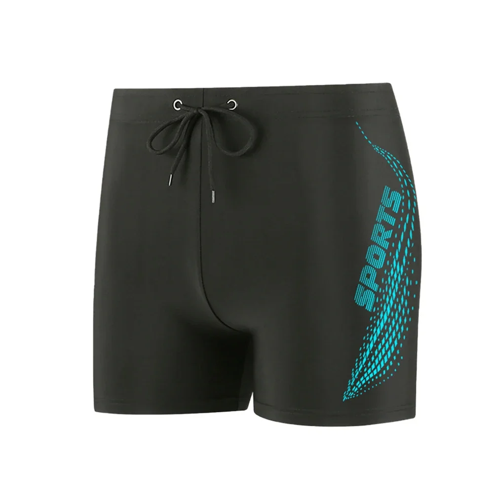 Men Diving Swim Shorts Quick-Dry Lined Elastic Trunks Flat Corner Sport Swimwear