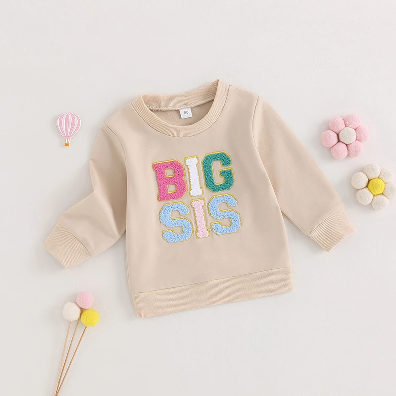 Autumn Sweatshirts for Girls Toddler Long Sleeve Crewneck Letter Print Pullover Tops